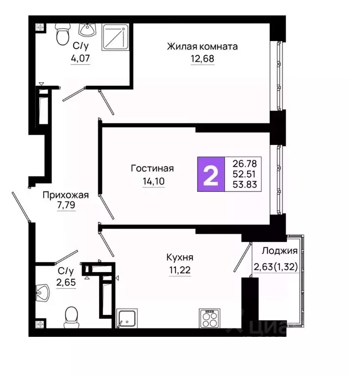 2-к кв. Ростовская область, Ростов-на-Дону Нефтекачка кв-л, Октябрь ... - Фото 0