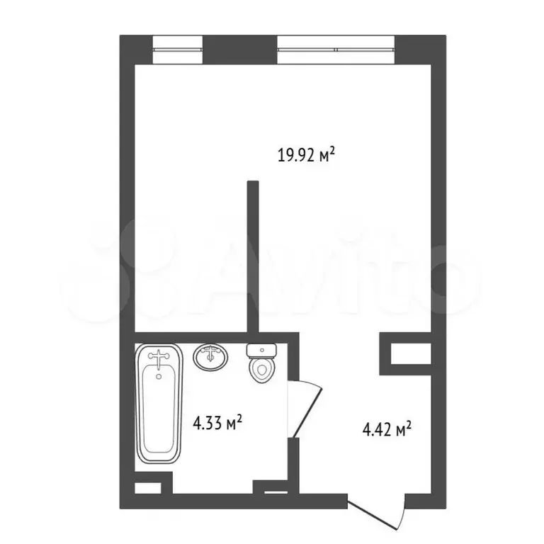 Квартира-студия, 30 м, 1/10 эт. - Фото 0