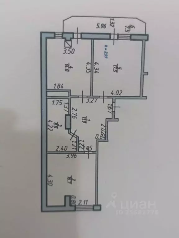 2-к кв. Ставропольский край, Ставрополь Комсомольская ул., 65а (75.05 ... - Фото 2