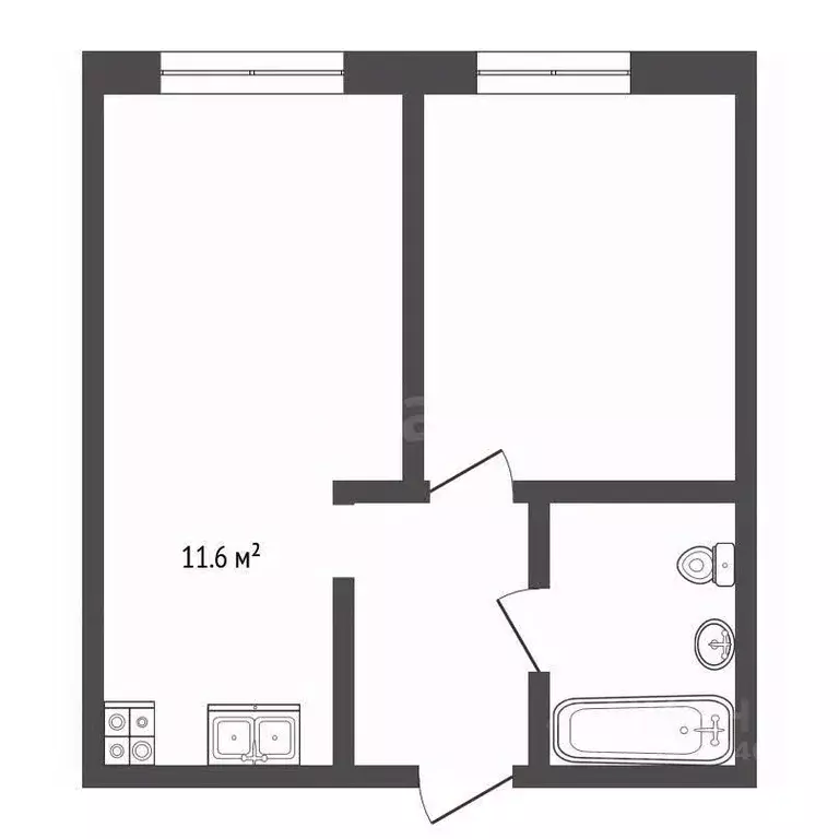 1-к кв. Тюменская область, Тюмень ул. Геннадия Куцева, 9 (39.4 м) - Фото 1