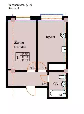 1-к кв. Ставропольский край, Ессентуки  (41.14 м) - Фото 0