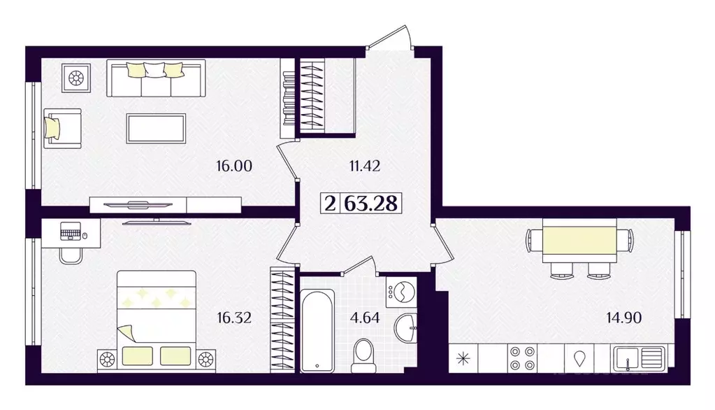 2-к кв. Калининградская область, Зеленоградск ул. Потемкина, 15А ... - Фото 1