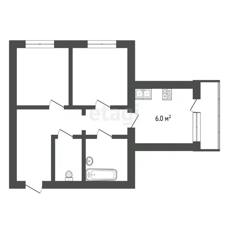 2-к кв. Тамбовская область, с. Сампур ул. Высотная, 8 (40.2 м) - Фото 2