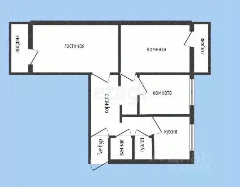 3-к кв. Белгородская область, Губкин ул. Королева, 8 (72.9 м) - Фото 0