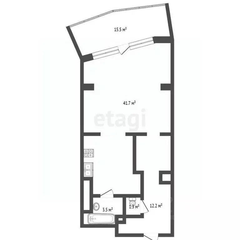 2-к кв. Крым, Ялта Приморский парк имени Гагарина кв-л, 9 (75.5 м) - Фото 2
