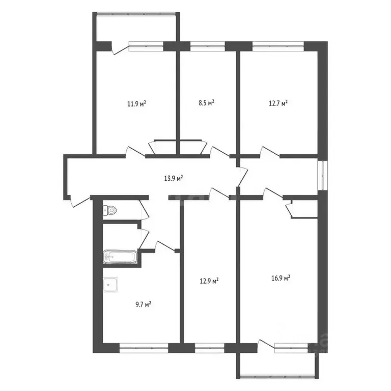 Студия Красноярский край, Красноярск Зеленая Роща мкр, ул. Быковского, ... - Фото 2