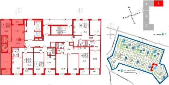 2-к кв. Санкт-Петербург Белоостровская ул., 12 (56.49 м) - Фото 1