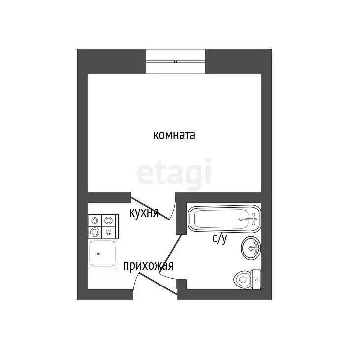 1-комнатная квартира: Курган, улица Урицкого, 77 (12.2 м) - Фото 1