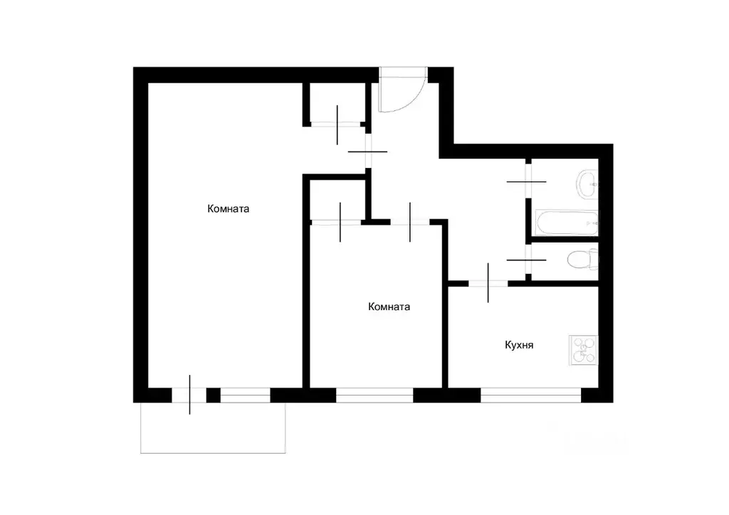 2-к кв. Москва Камчатская ул., 6К1 (44.5 м) - Фото 1