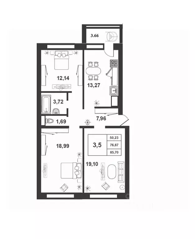 3-к кв. Новгородская область, Великий Новгород ул. Якова Павлова, 15 ... - Фото 1
