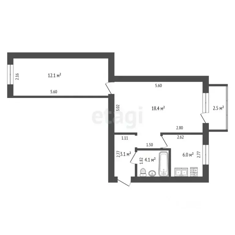 2-к кв. Крым, Ялта ул. Киевская, 16 (44.5 м) - Фото 1