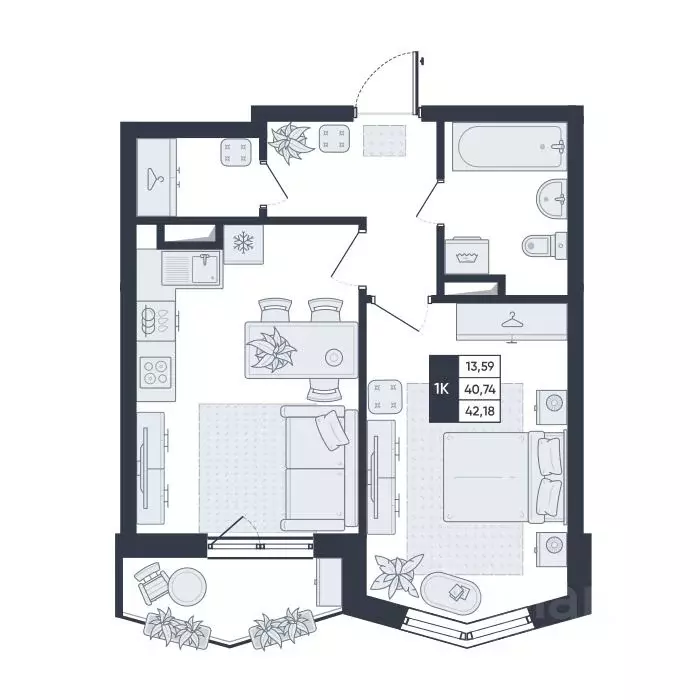 1-к кв. Белгородская область, Старый Оскол Садовые Кварталы мкр,  ... - Фото 1