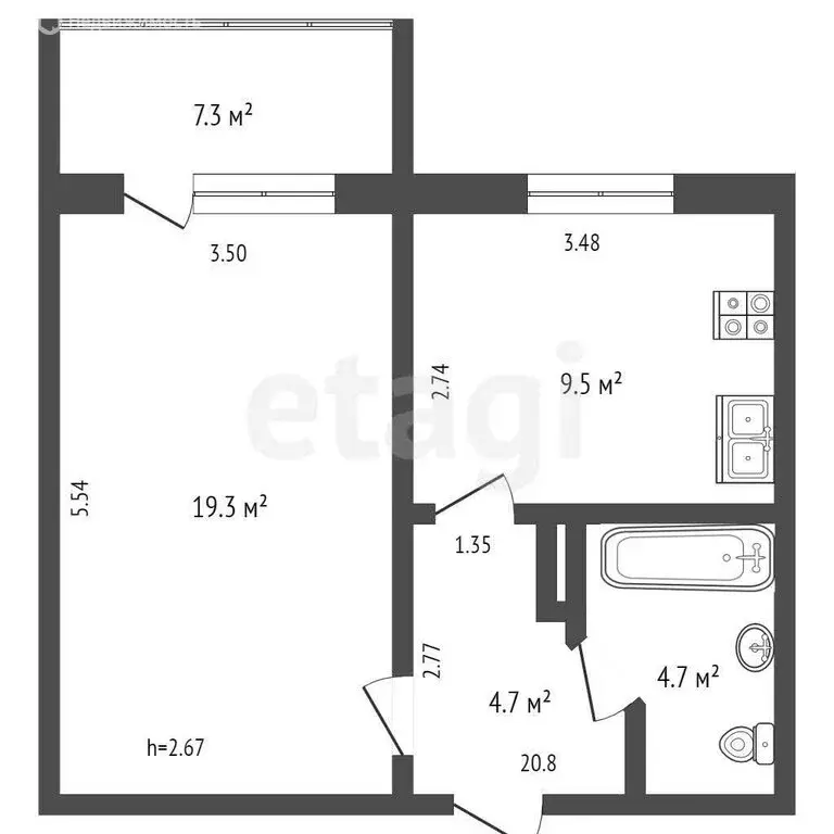 1-комнатная квартира: Ростов-на-Дону, Таганрогская улица, 124/4 (35 м) - Фото 0