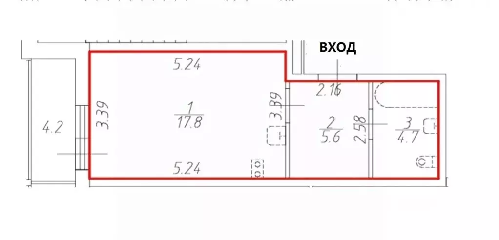 Студия Санкт-Петербург бул. Александра Грина, 4 (30.2 м) - Фото 2