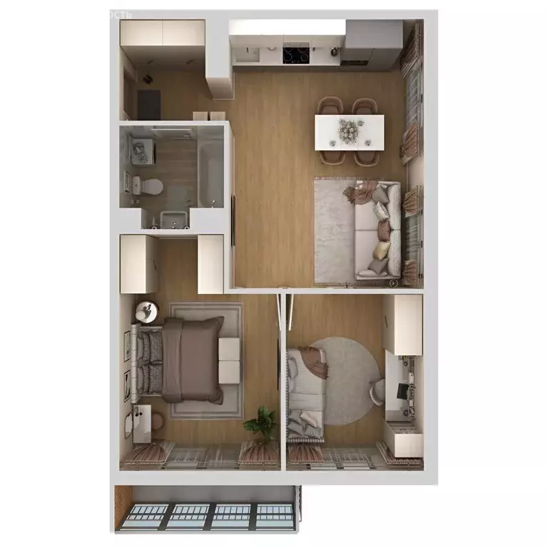 3-комнатная квартира: Пермь, улица Капитана Гастелло, 15 (57.6 м) - Фото 2