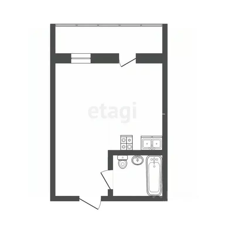 Студия Ростовская область, Ростов-на-Дону ул. Нансена, 109/6 (28.0 м) - Фото 2