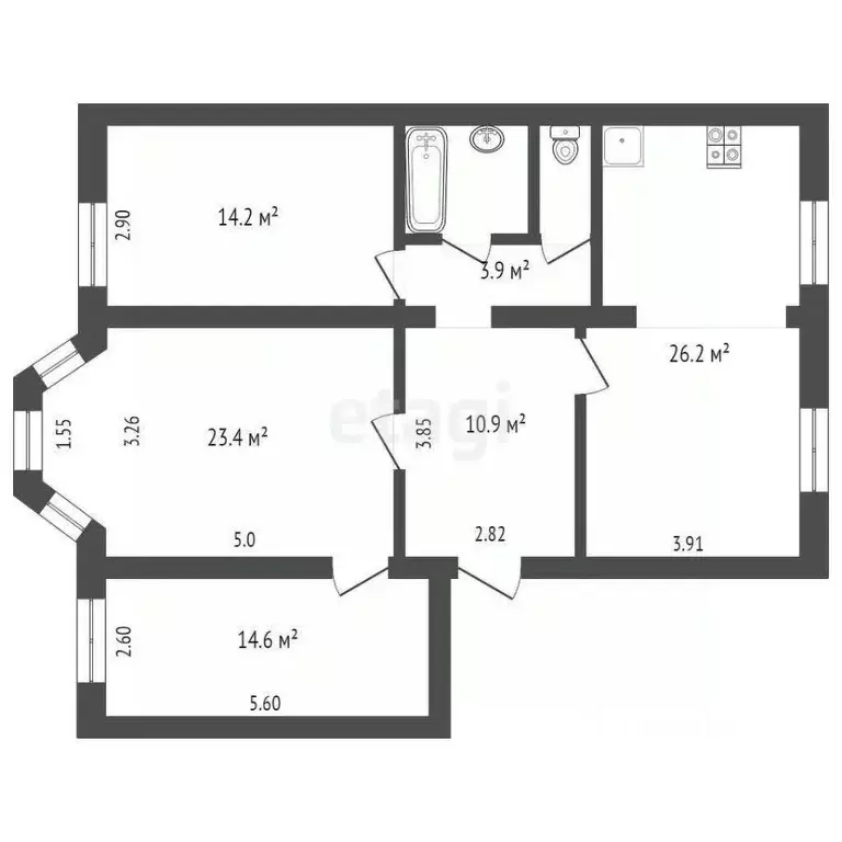 3-к кв. Ярославская область, Ярославль ул. Чехова, 26 (98.3 м) - Фото 2