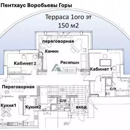 Пентхаус-офис 500м с террасой и роялем, 40 этаж - Фото 0