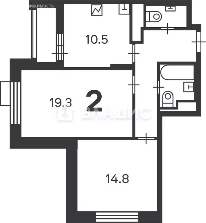 2-комнатная квартира: Москва, Загорьевская улица, 8 (58.8 м) - Фото 1