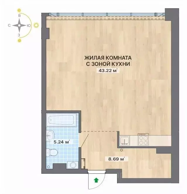 1-к кв. Свердловская область, Екатеринбург ул. Маршала Жукова, 16 ... - Фото 0