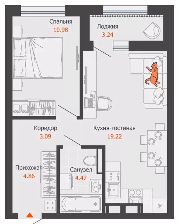 1-к кв. Пермский край, Пермь Заимка мкр, Камаполис жилой комплекс ... - Фото 2
