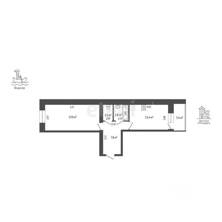 1-к кв. Тюменская область, Тюмень Холодильная ул., 14 (41.0 м) - Фото 1