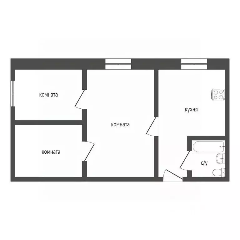 3-к кв. Курганская область, Курган Станционная ул., 22 (56.1 м) - Фото 2