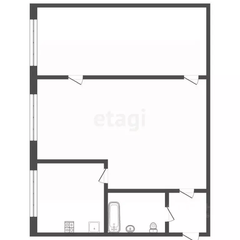 2-к кв. Томская область, Томск Пристанской пер., 2 (50.0 м) - Фото 2