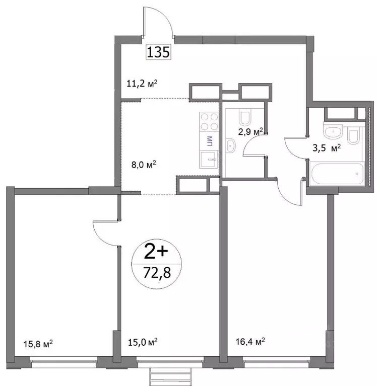 2-к кв. Нижегородская область, Нижний Новгород ул. Сергея Акимова, 50 ... - Фото 0