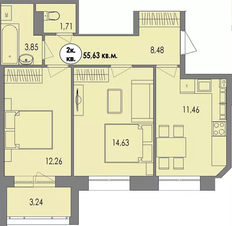 2-к кв. Карелия, Петрозаводск Перевалка-2 тер., Университетский ... - Фото 0