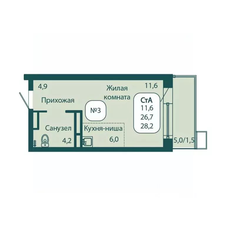 Студия Московская область, Солнечногорск городской округ, Андреевка ... - Фото 0