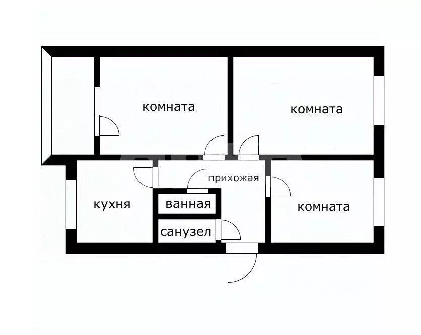 Квартира, 3 комнаты, 76 м - Фото 1