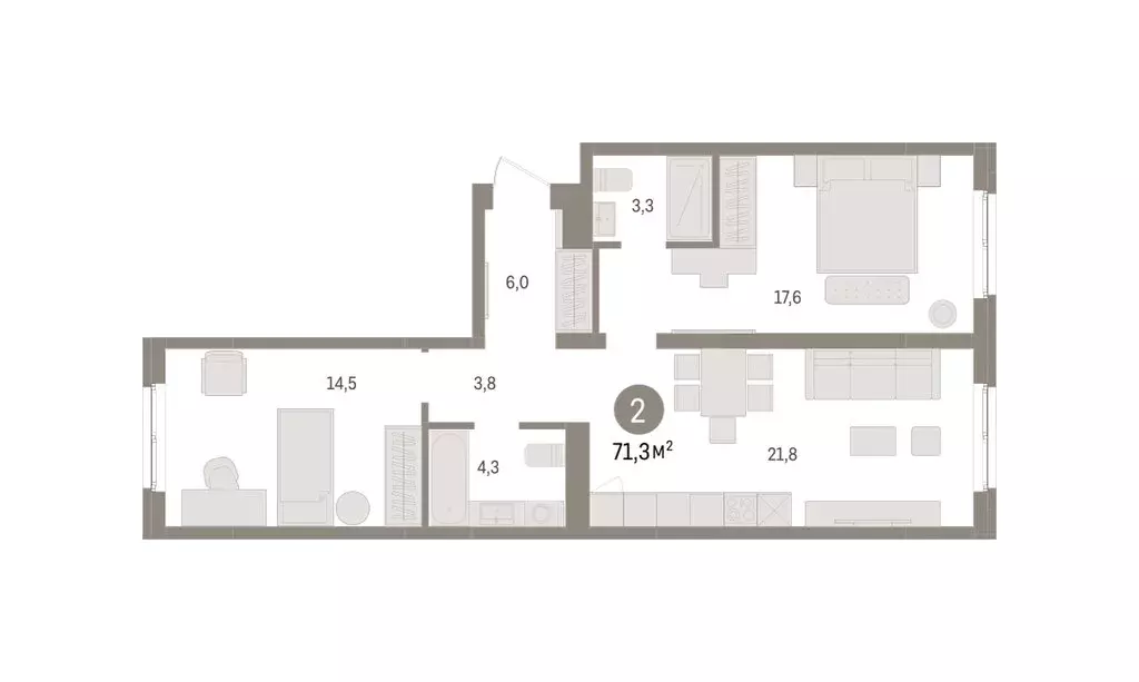 2-комнатная квартира: Екатеринбург, жилой район Юго-Западный, жилой ... - Фото 1