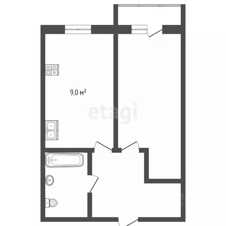 1-к кв. Вологодская область, Вологда Галкинская ул., 103 (32.0 м) - Фото 2