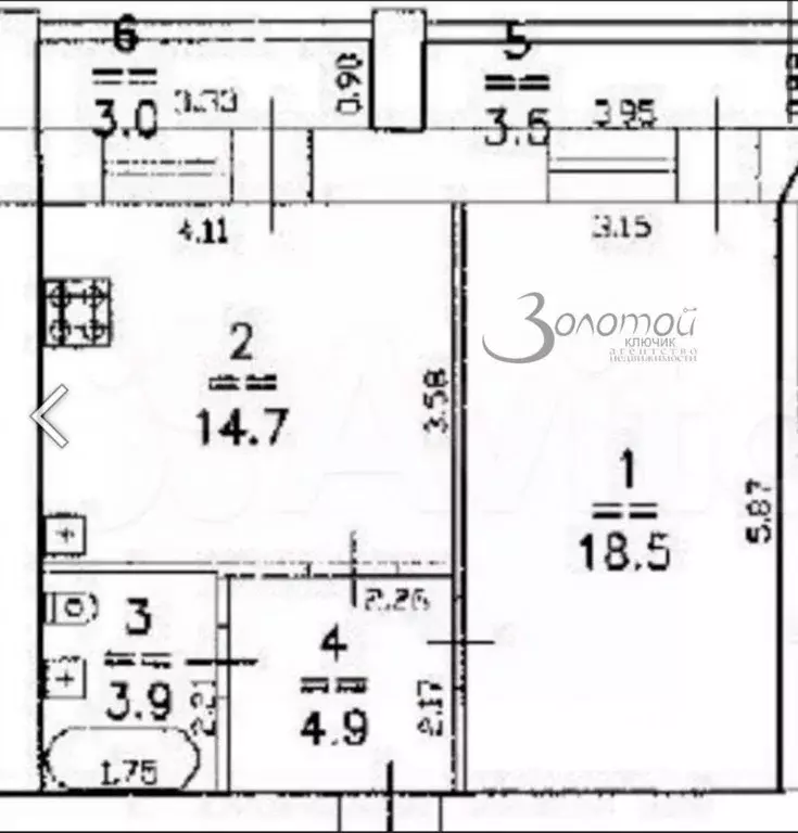 1-к кв. Нижегородская область, Нижний Новгород Народная ул., 22 (48.5 ... - Фото 2
