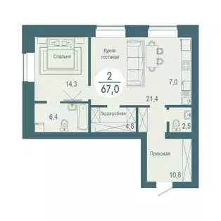 Продаётся 1-к квартира, 67 м - Фото 0