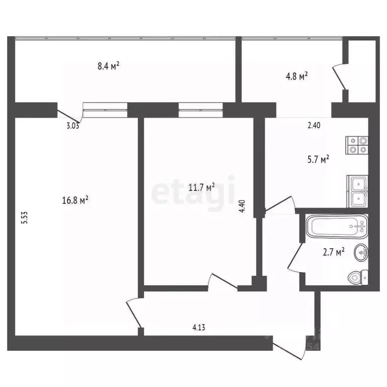 2-к кв. Крым, Ялта муниципальный округ, Форос пгт ул. Терлецкого, 4 ... - Фото 1