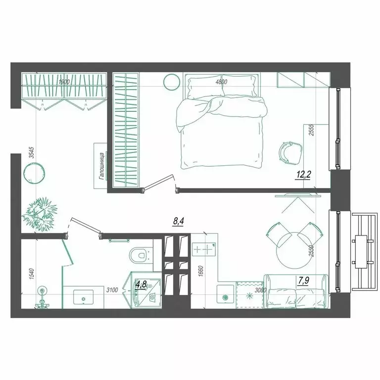 1-комнатная квартира: Владивосток, улица Невельского, 4с2 (34.2 м) - Фото 1