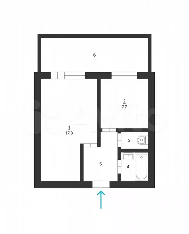 1-к. квартира, 33,5 м, 1/7 эт. - Фото 0