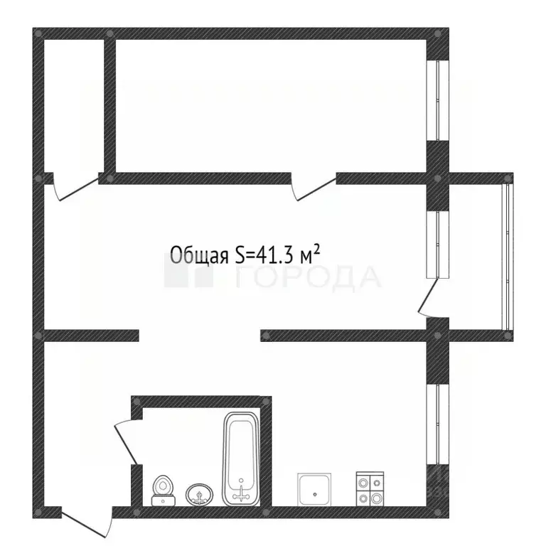 2-к кв. Кемеровская область, Мыски ул. Ленина, 5 (41.3 м) - Фото 1