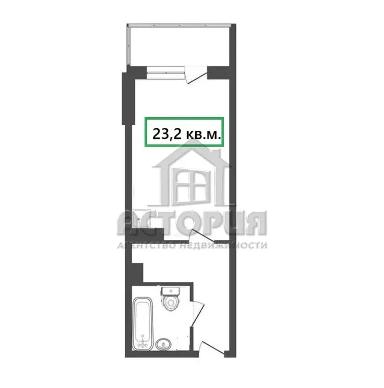 Квартира-студия: Красноярск, Караульная улица, 39Б (23.2 м) - Фото 1