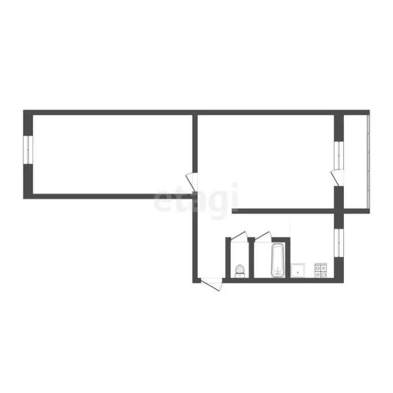 2-к кв. Кемеровская область, Юрга ул. Кирова, 29 (45.5 м) - Фото 0