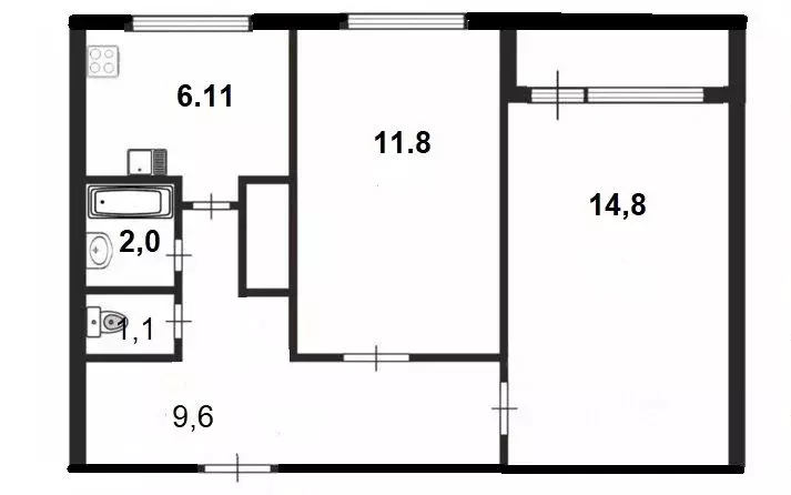 2-к кв. Ленинградская область, Тосненский район, пос. Тельмана 36 ... - Фото 1
