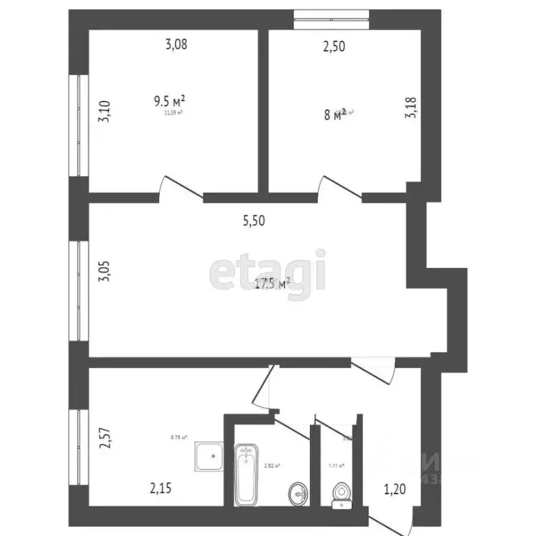 3-к кв. Алтайский край, Белокуриха ул. Братьев Ждановых, 13/1 (48.7 м) - Фото 1