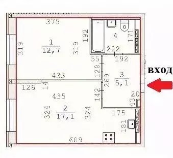 1-к кв. Свердловская область, Екатеринбург ул. Суходольская, 47 (38.7 ... - Фото 2
