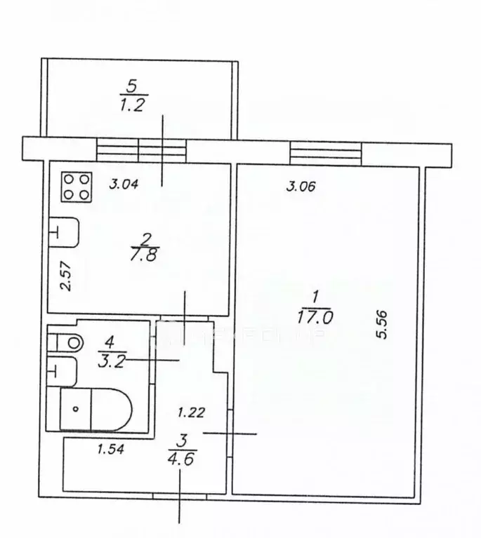 1-к кв. Татарстан, Казань Меридианная ул., 9 (33.8 м) - Фото 2
