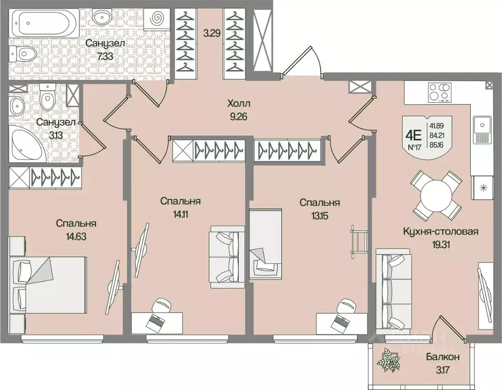 3-к кв. Ленинградская область, Всеволожский район, Бугровское ... - Фото 1