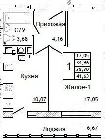 1-к кв. Смоленская область, Смоленск ул. Крупской (41.63 м) - Фото 0