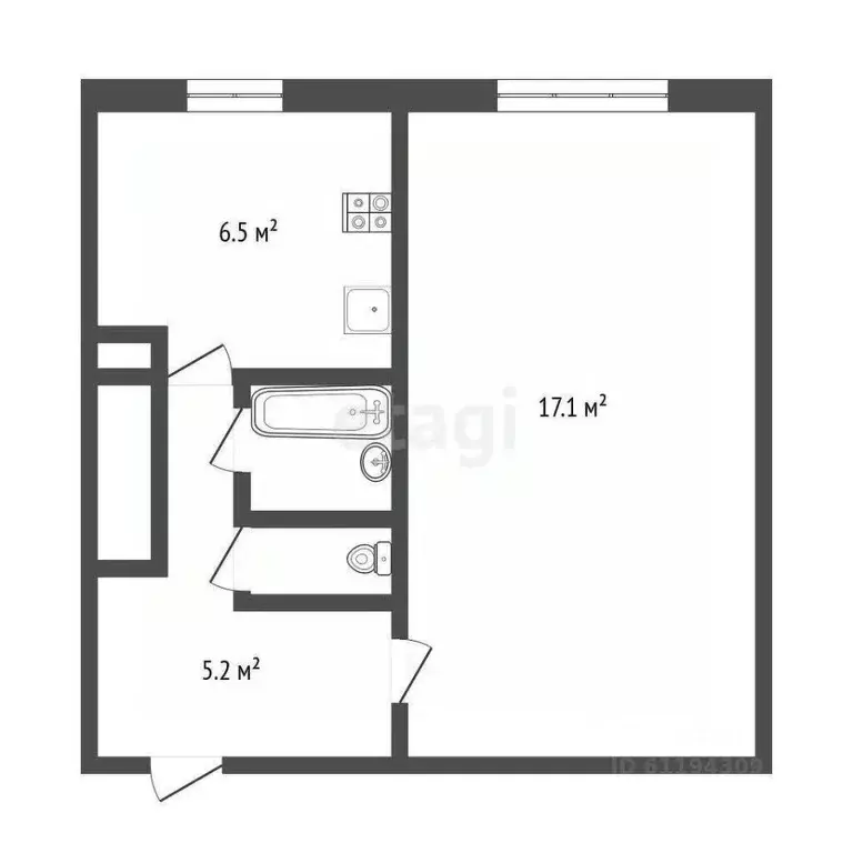 1-к кв. Мордовия, Саранск Ярославская ул., 15с1 (33.2 м) - Фото 2