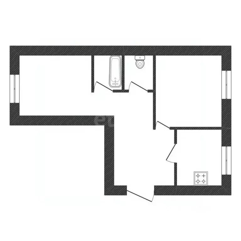 2-к кв. Ленинградская область, Волховский район, д. Бережки 21 (52.7 ... - Фото 0